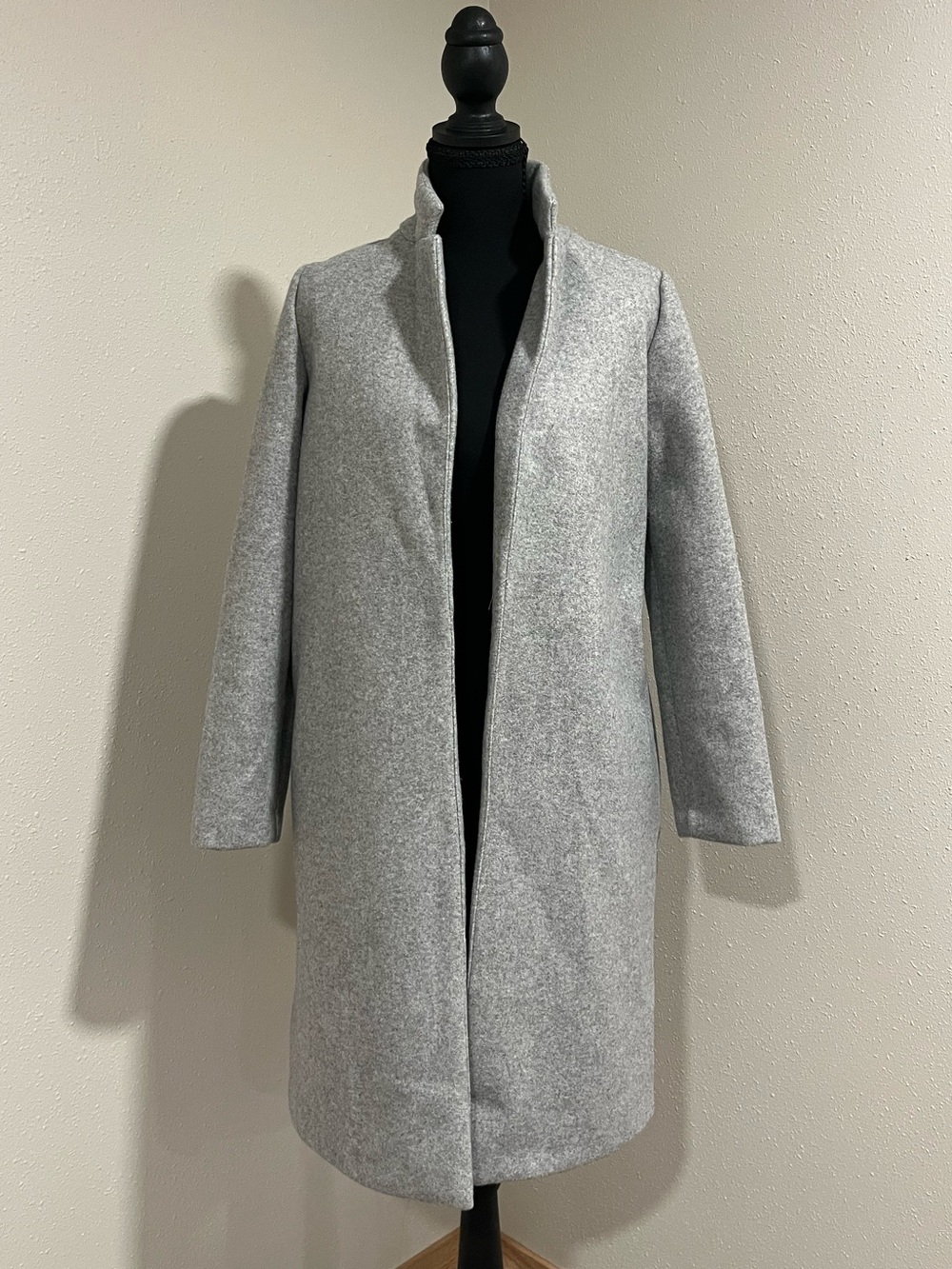 Zara Classic Light Gray Long Coat Small